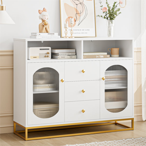 White lacquer buffet deals cabinet